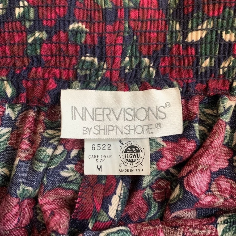 Vintage Innervisions By Ship N'Shore Pleated Floral Midi Skirt Women's M - Picture 7 of 10